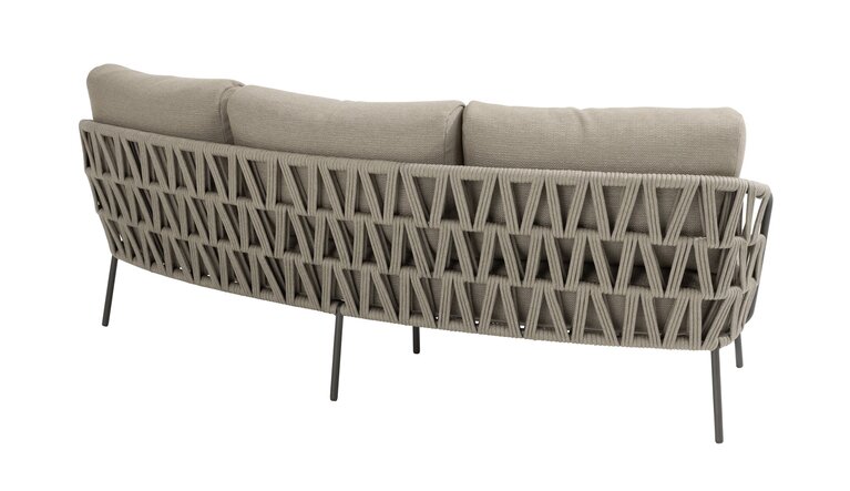 4so Mallorca low dining bench 222cm set curved terre - afbeelding 2