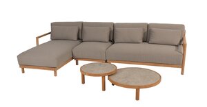4so Marie 3-delige loungebank natural teak SHOWROOMVERLATER - afbeelding 3