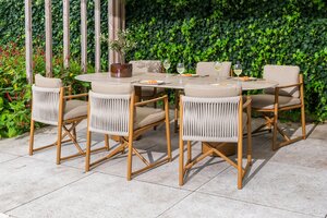 4so Marina 7- delige dining set Colorado oval - frame amber - afbeelding 12