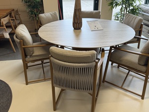 4so Marina 7- delige dining set Colorado rond - frame amber