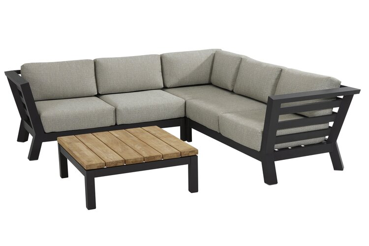 4so Meteoro loungeset antraciet 250x250 cm incl tafel