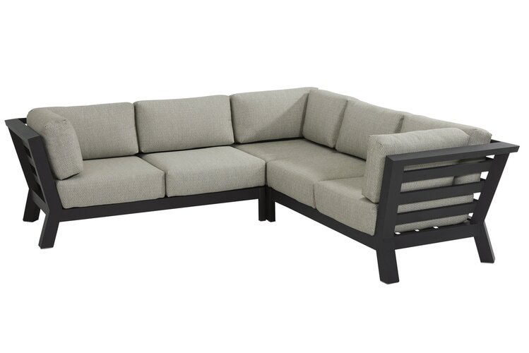 4so Meteoro loungeset antraciet 250x250 cm incl zijkussens excl tafel - afbeelding 1