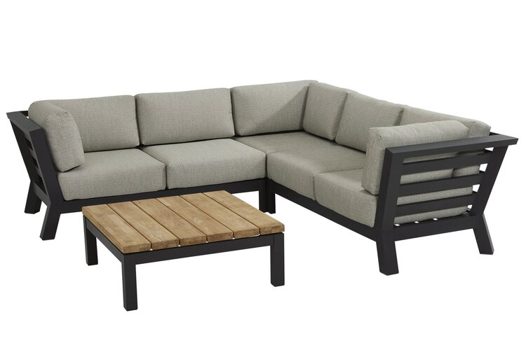 4so Meteoro loungeset antraciet 250x250 cm incl zijkussens incl tafel - afbeelding 1