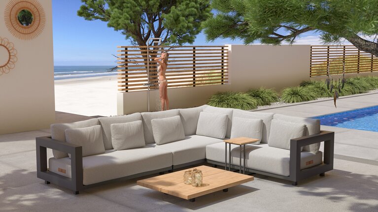 4so Metropolitan loungeset antraciet  319x255cm cm excl tafel - afbeelding 4
