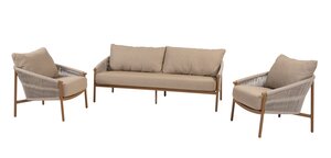 4so Milos 3-delige loungeset rope - frame amber OP=OP - afbeelding 1