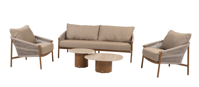 4so Milos 3-delige loungeset rope - frame amber showroomverlater - afbeelding 2