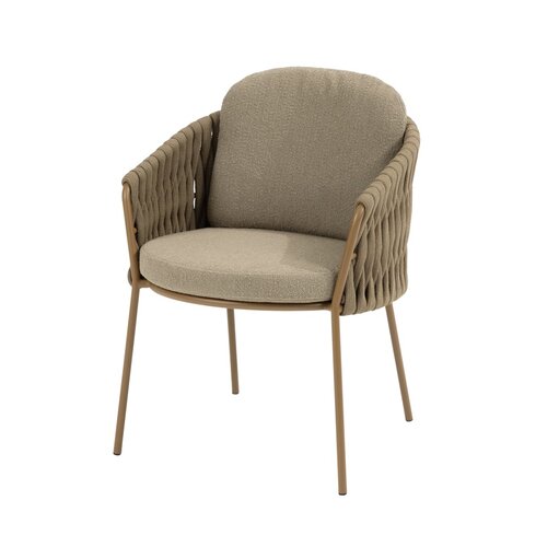 4so Molina 7-delige dining set Mortex rond rope - frame amber - afbeelding 2