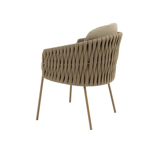 4so Molina 7-delige dining set Mortex rond rope - frame amber - afbeelding 3