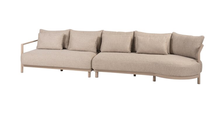 4so Mykonos loungebank latte 361cm excl tafel - afbeelding 1