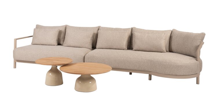 4so Mykonos loungebank latte 361cm incl tafelset June - afbeelding 1