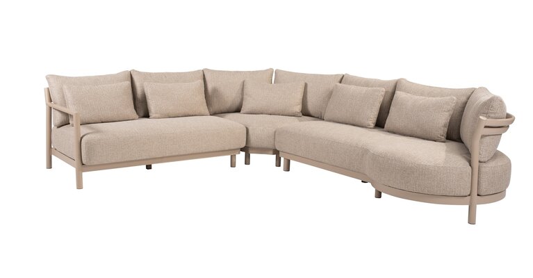 4so Mykonos loungeset latte 311x262cm cm excl tafel showroomverlater