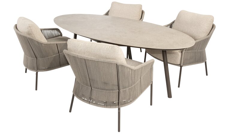 4so Nevada low dining tuintafel ellips ovaal 250x105cm terre - afbeelding 2