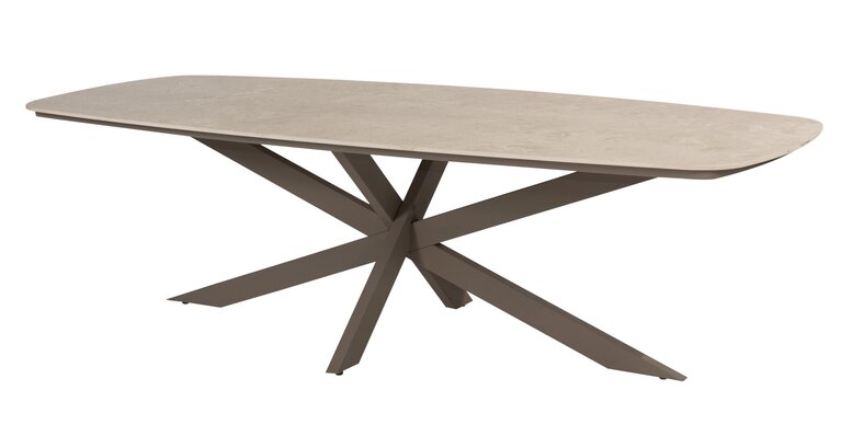 4so Nevada low dining tuintafel ellips ovaal 250x105cm terre - afbeelding 1
