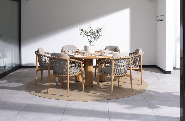 4so Nora dining chair natural teak-rope nog slechts 3 stuks - afbeelding 8