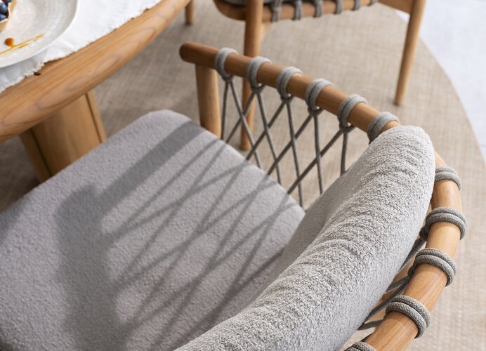 4so Nora dining chair natural teak-rope nog slechts 3 stuks - afbeelding 7