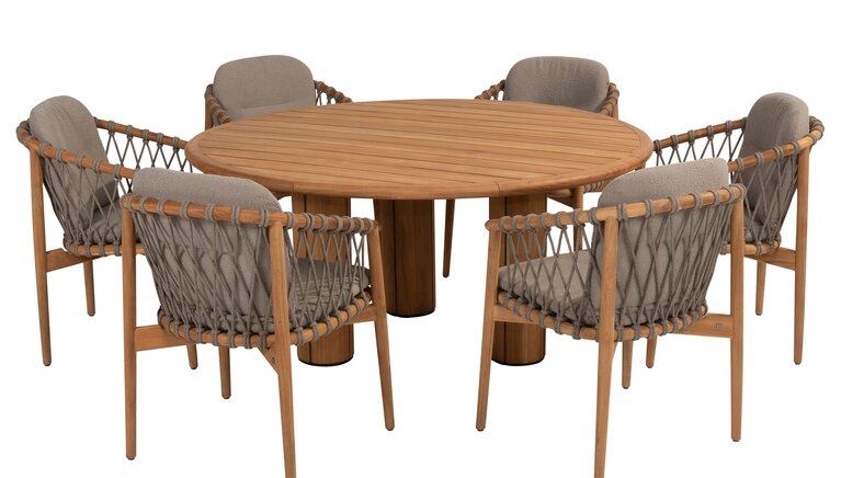 4so Nora dining chair natural teak-rope nog slechts 3 stuks - afbeelding 5