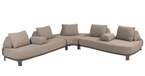 4so Santorini 3-delige loungeset all weather alu terre SHOWROOMVERLATER - afbeelding 1
