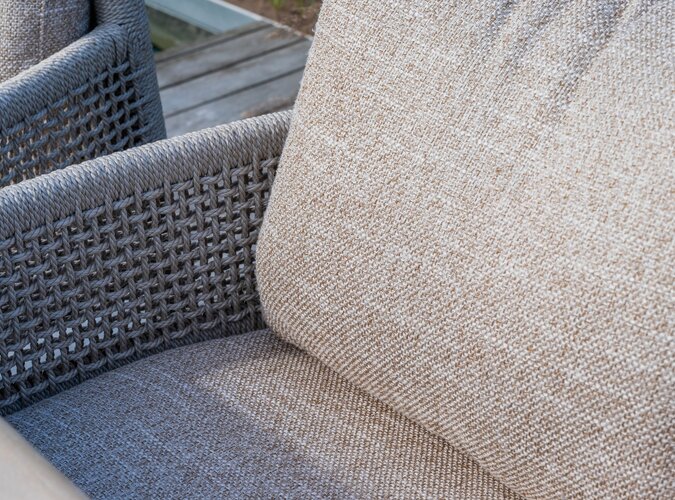 4so Savanne 7- delige diningset rond Mortex - frame terre - afbeelding 6