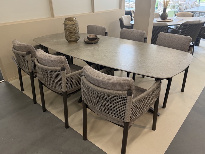 4so Savanne 7- delige diningset  rope - frame terre showroomverlater