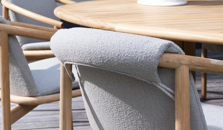 4so Tess 7-delige dining set natural teak rond 40% korting - afbeelding 8