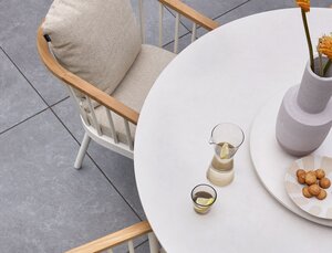 Applebee Condor 5-delige dining set round 140cm oyster - oyster  top keramiek - afbeelding 3