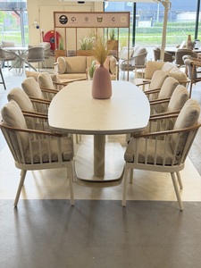 Applebee Condor 9-delige dining set false oval 280x110cm oyster - showroomverlater