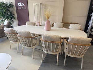Applebee Condor 9-delige dining set false oval 280x110cm oyster - showroomverlater - afbeelding 1