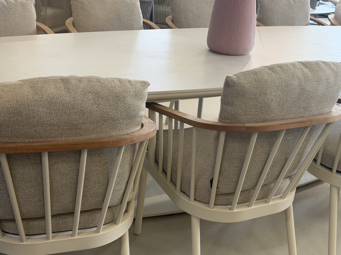 Applebee Condor 9-delige dining set false oval 280x110cm oyster - showroomverlater - afbeelding 2