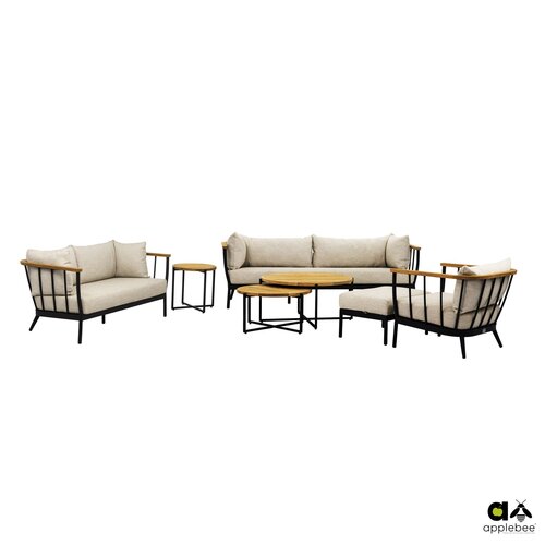 Applebee Condor loungebank 2-zits mat black - afbeelding 2