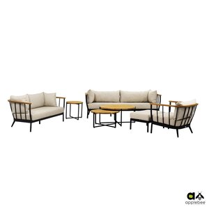 Applebee Condor loungebank 2-zits mat black - afbeelding 2