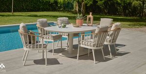 Applebee Melville dining tuintafel false oval 220x110cm oyster - oyster  top keramiek - afbeelding 4