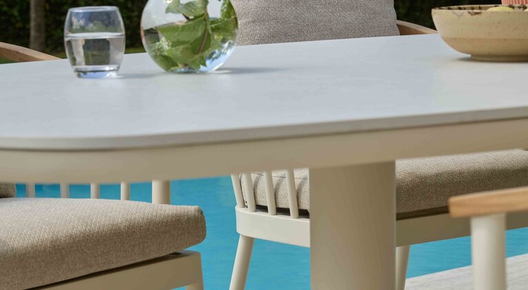 Applebee Melville dining tuintafel false oval 220x110cm oyster - oyster  top keramiek - afbeelding 3