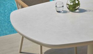 Applebee Melville dining tuintafel false oval 280x110cm oyster - oyster  top keramiek - afbeelding 2