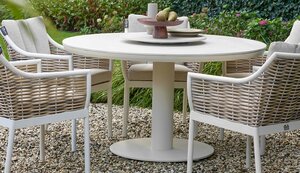 Applebee Melville dining tuintafel rond 140cm oyster - oyster  top keramiek - afbeelding 4