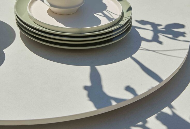 Applebee Melville dining tuintafel rond 160cm oyster - oyster  top keramiek - afbeelding 3