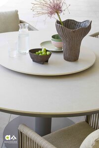 Applebee Melville dining tuintafel rond 160cm taupe-light grey top keramiek - afbeelding 2