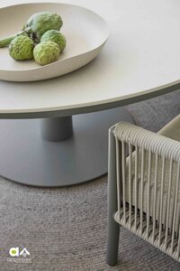 Applebee Melville low dining tuintafel rond 160cm taupe-light grey top keramiek - afbeelding 3