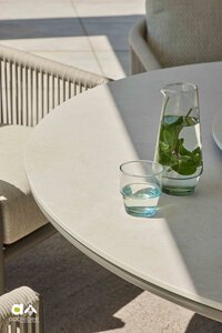 Applebee Melville low dining tuintafel rond 160cm taupe-light grey top keramiek - afbeelding 5