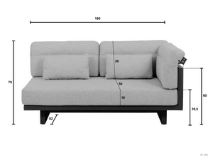Applebee Santorini 2 seater sofa left  alu-rope - afbeelding 2