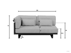 Applebee Santorini 2 seater sofa right alu-rope - afbeelding 2