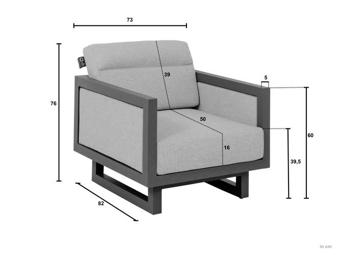 Applebee Santorini  loungechair alu-rope - afbeelding 2