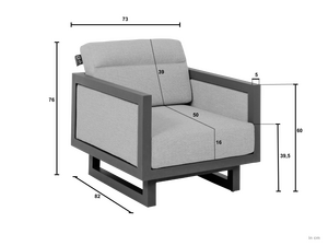 Applebee Santorini  loungechair alu-rope - afbeelding 2