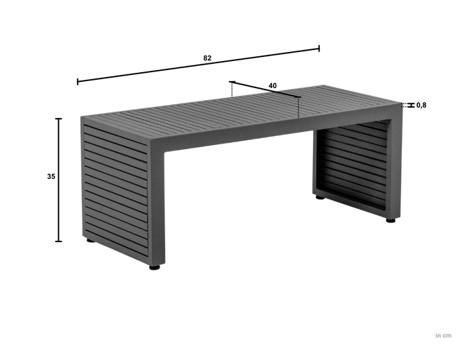 Applebee Santorini  side table 81x40cm taupe - afbeelding 2
