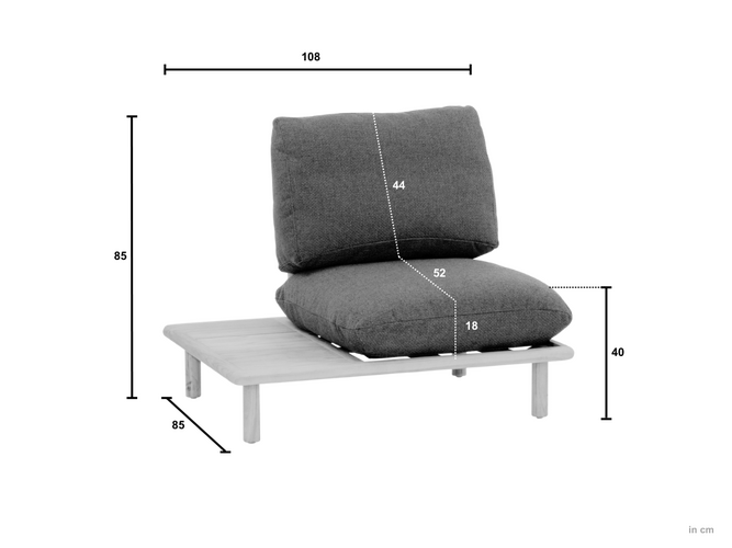 Applebee Sling single chair left teak - afbeelding 2