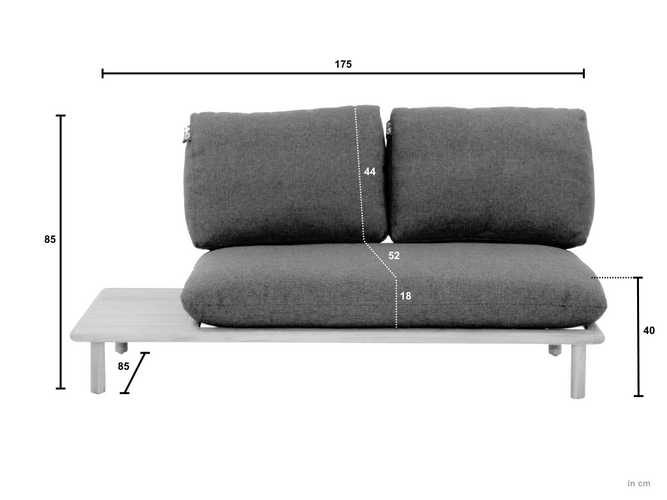 Applebee Sling sofa left 175 left teak - afbeelding 2
