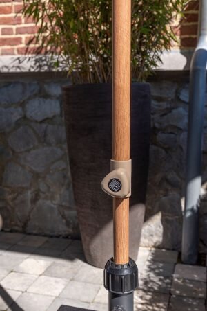 Azuro push up parasol 300cm Sand teaklook - afbeelding 2
