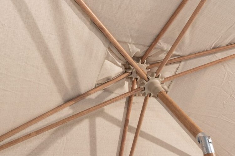 Azuro push up parasol 300cm Sand teaklook - afbeelding 3