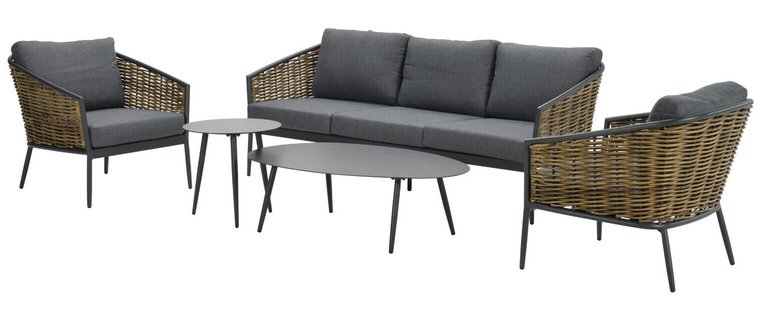 Bali -5-delige sofa loungeset aluminium - wicker op=op