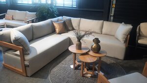 Bon Bilbao hoekloungeset  savanne grey sunbrella - teak frame - afbeelding 4