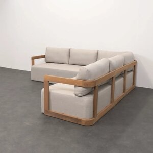 Bon Bilbao hoekloungeset  savanne grey sunbrella - teak frame - afbeelding 3